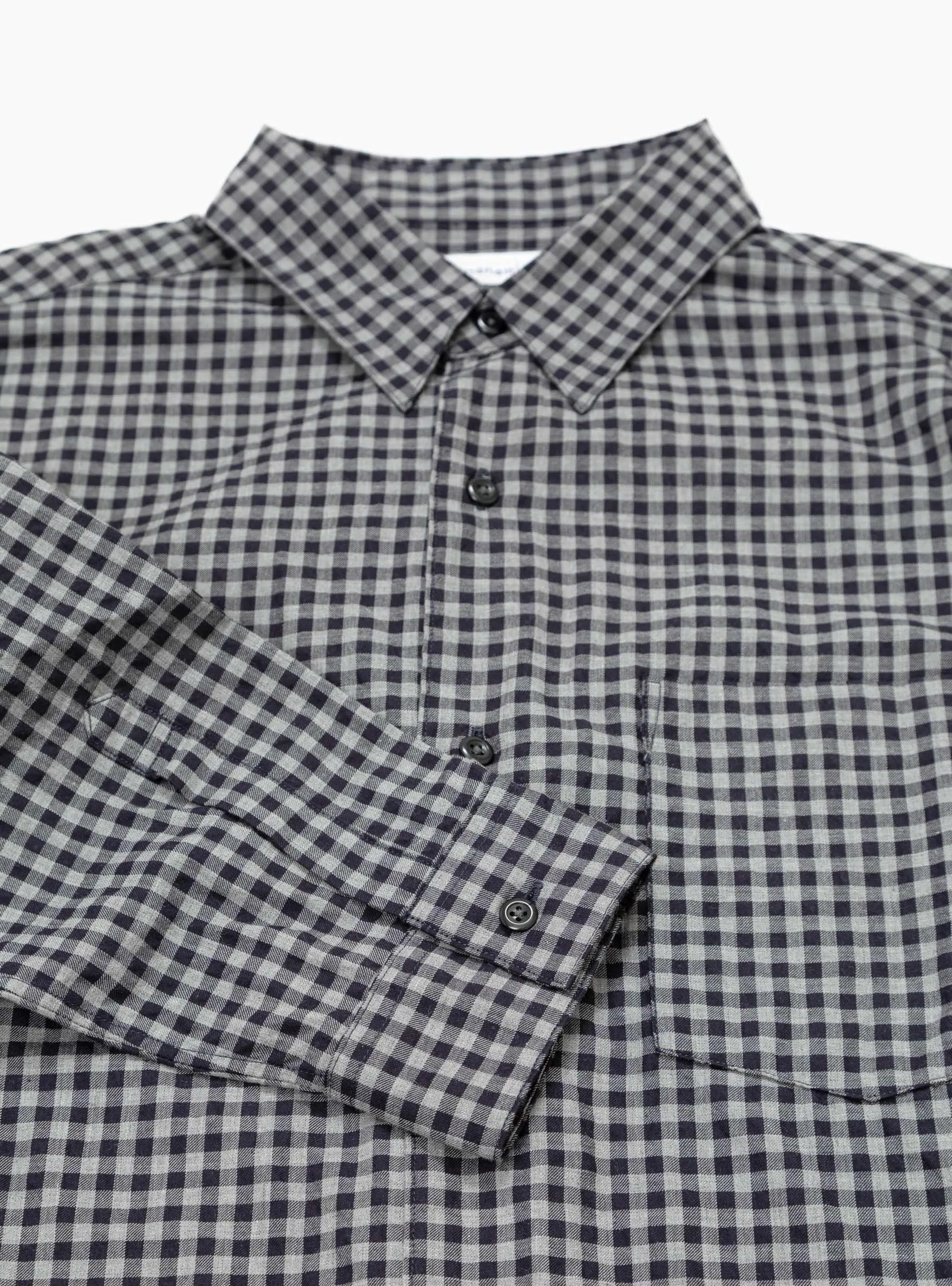 Regular Collar Wind Shirt Navy