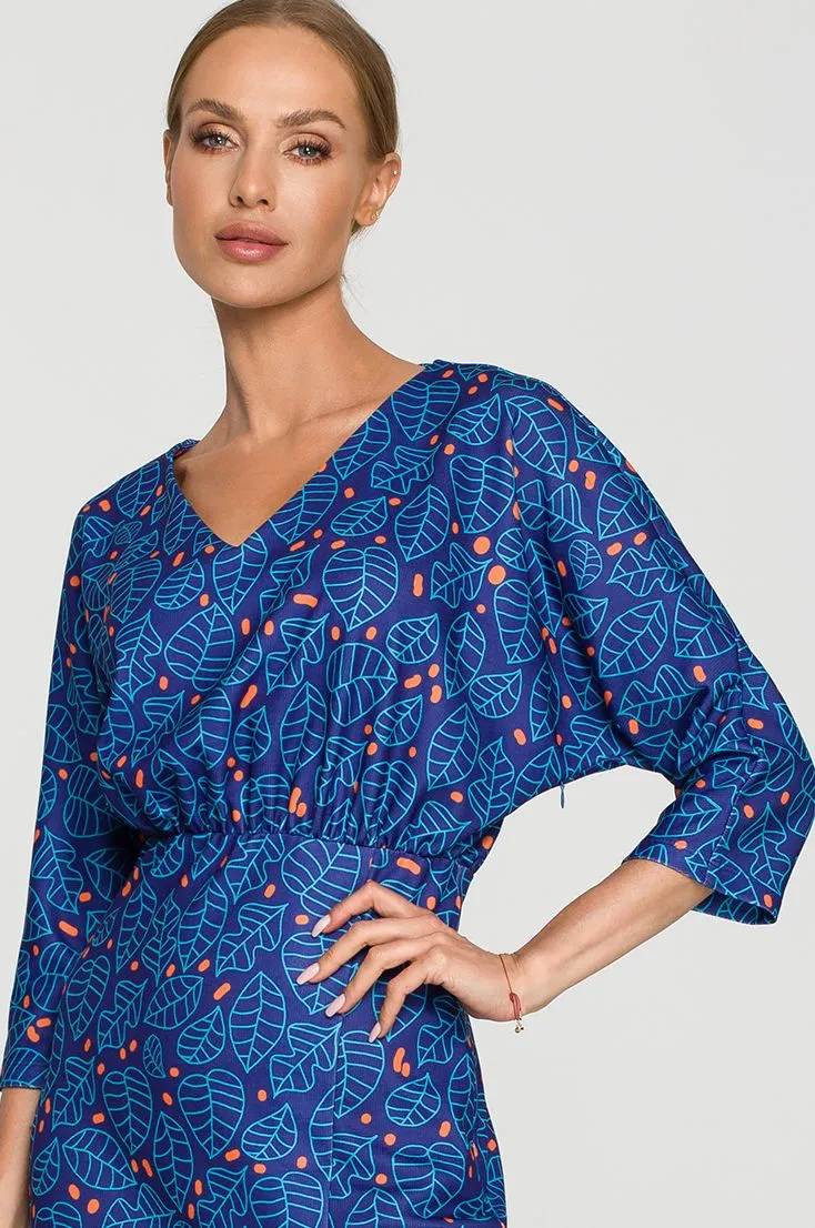 Robe imprimée bleue