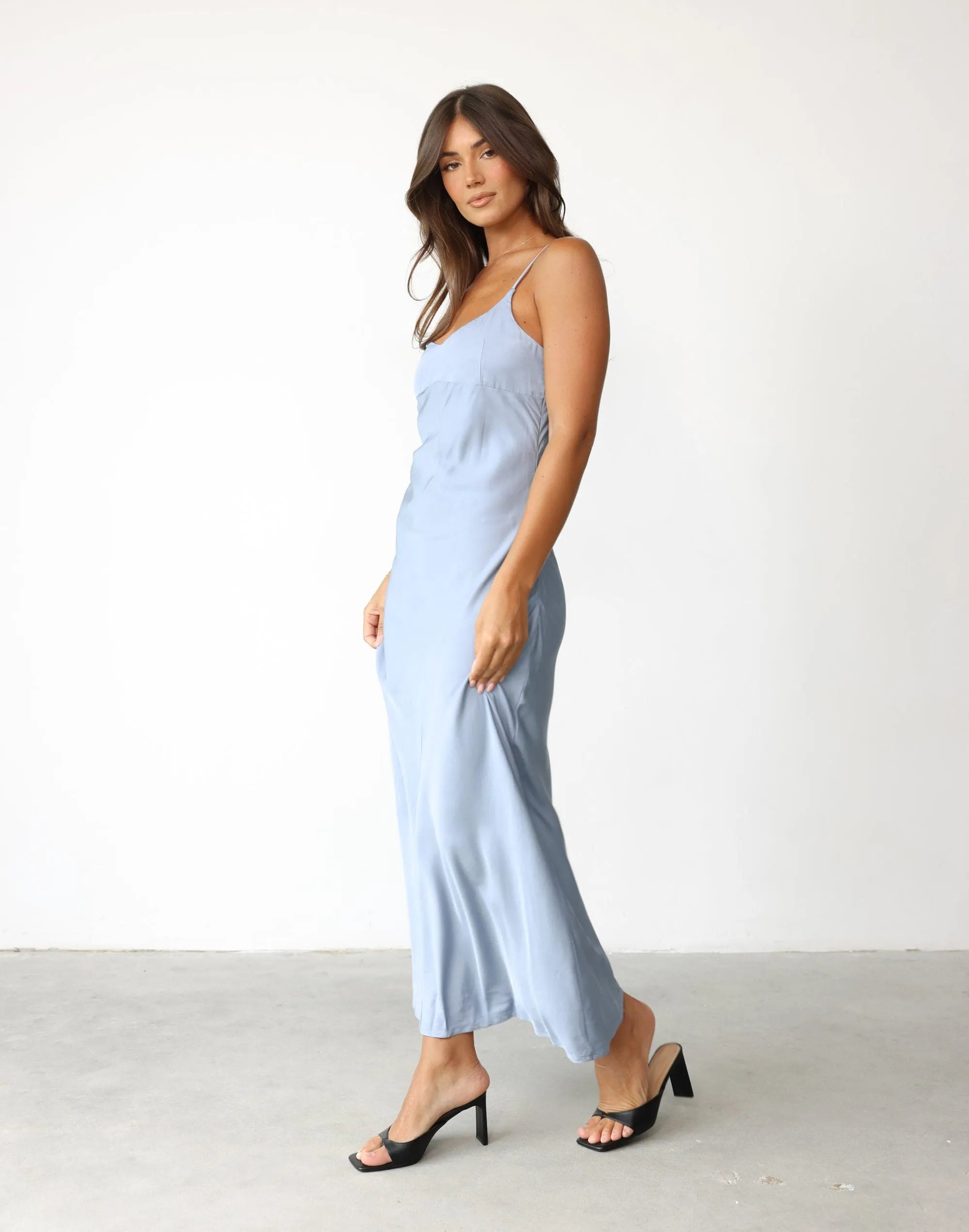 Rosalina Maxi Dress (Steel Blue)