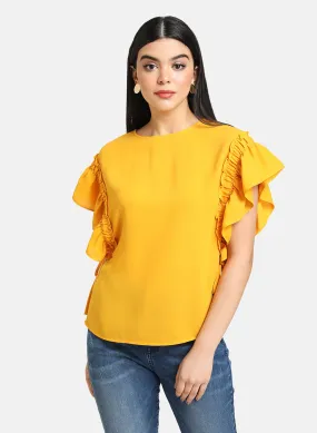 Ruffle Sleeve Detailed Top