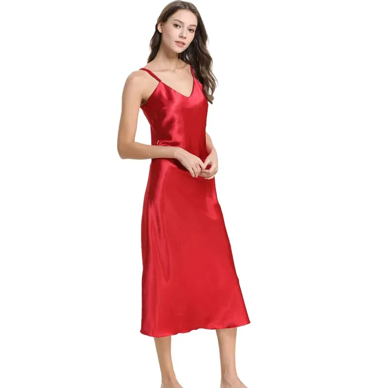 Satin Long Sleep Dress for Women's Nightwear and Lingerie