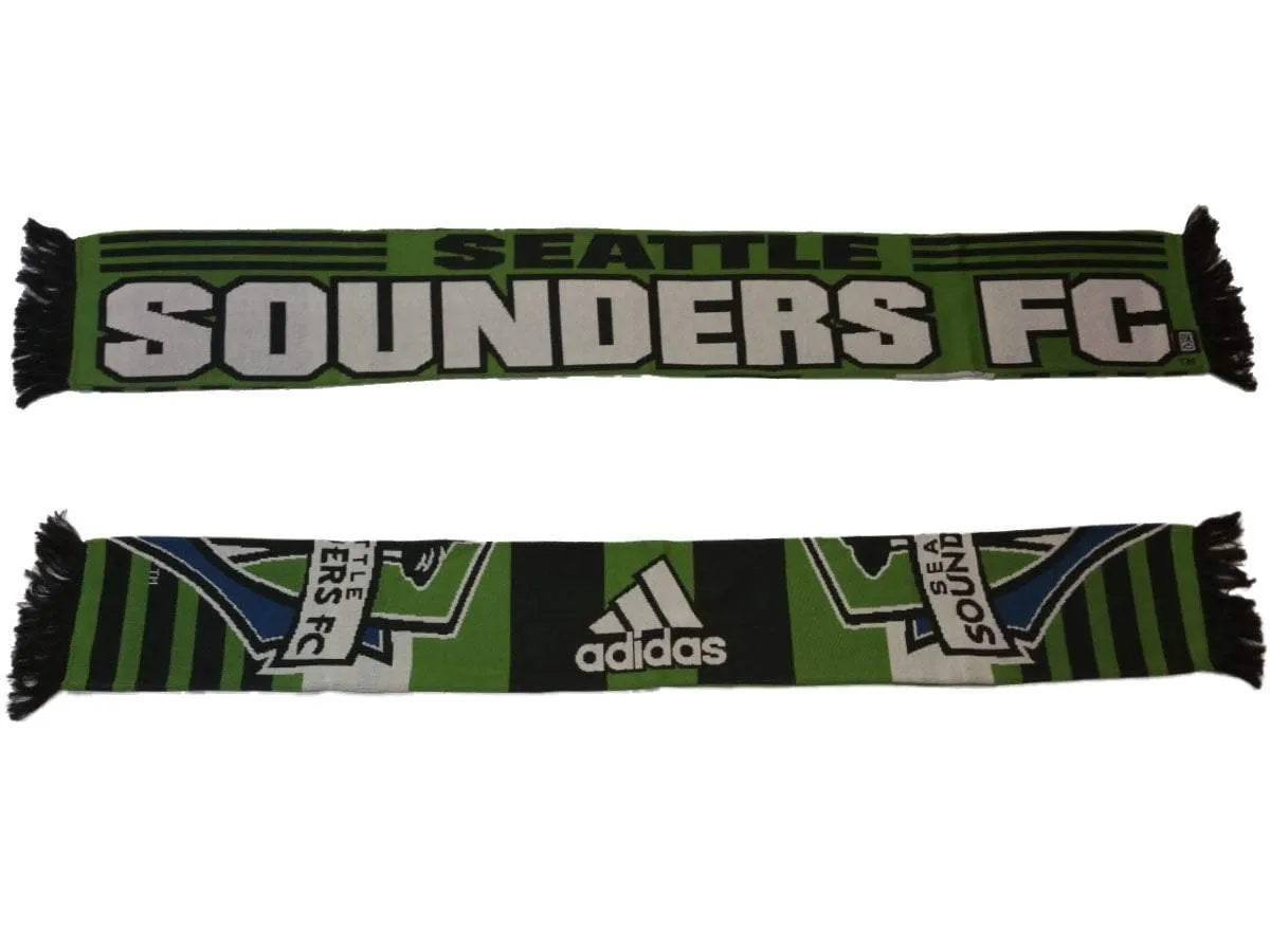 Seattle Soudners FC Adidas Striped Reversible Acrylic Knit Scarf (54 x 7.25)