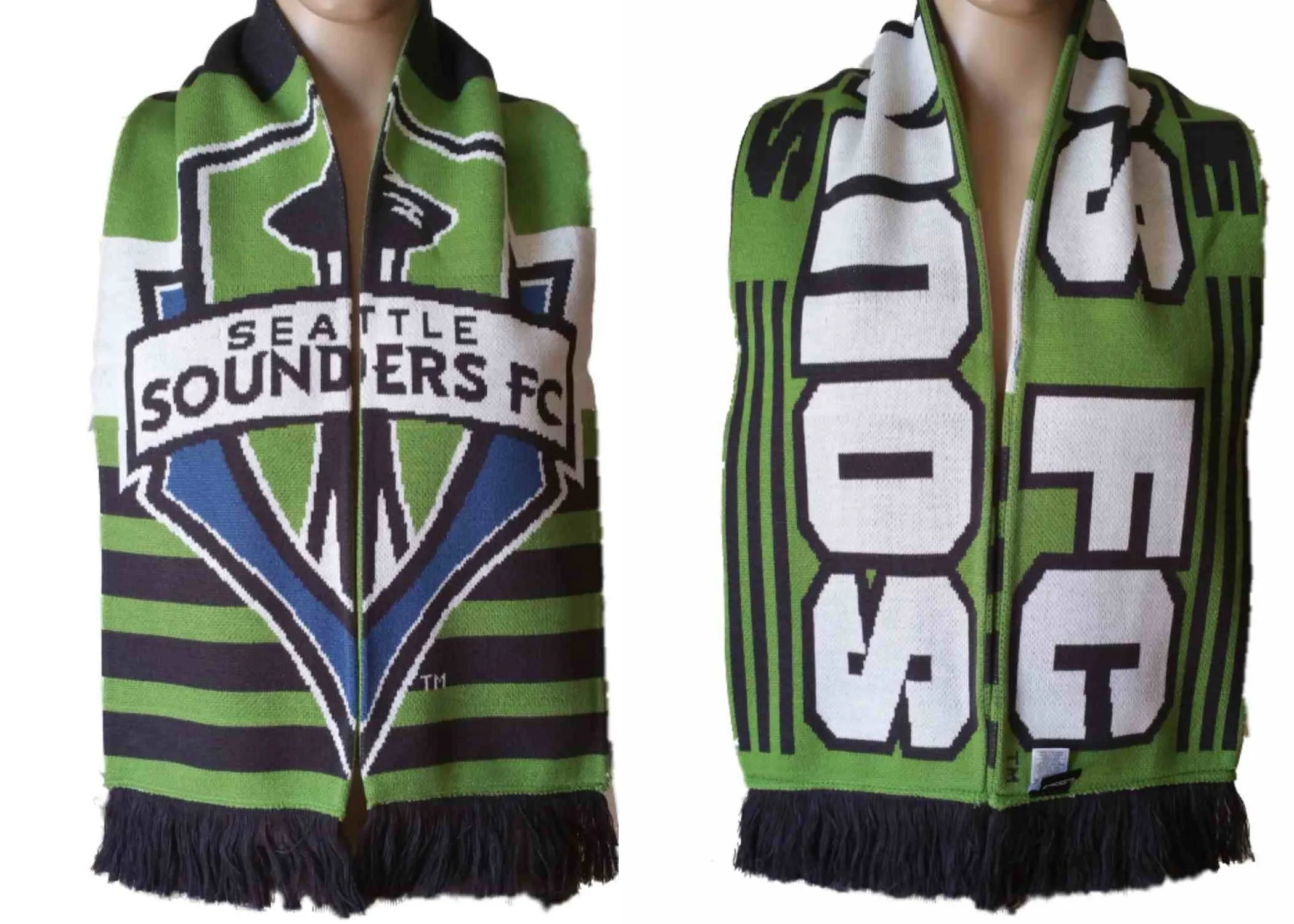 Seattle Soudners FC Adidas Striped Reversible Acrylic Knit Scarf (54 x 7.25)