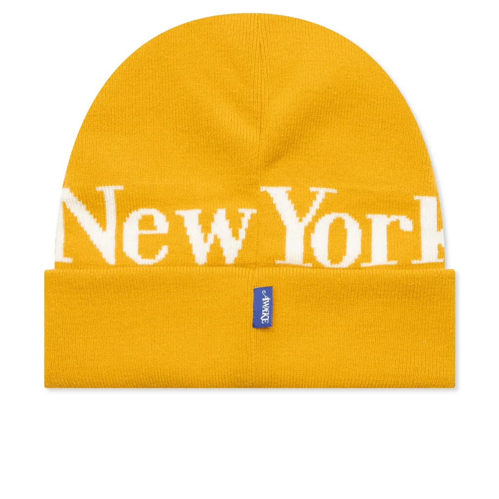 Serif Logo Beanie - Saffron