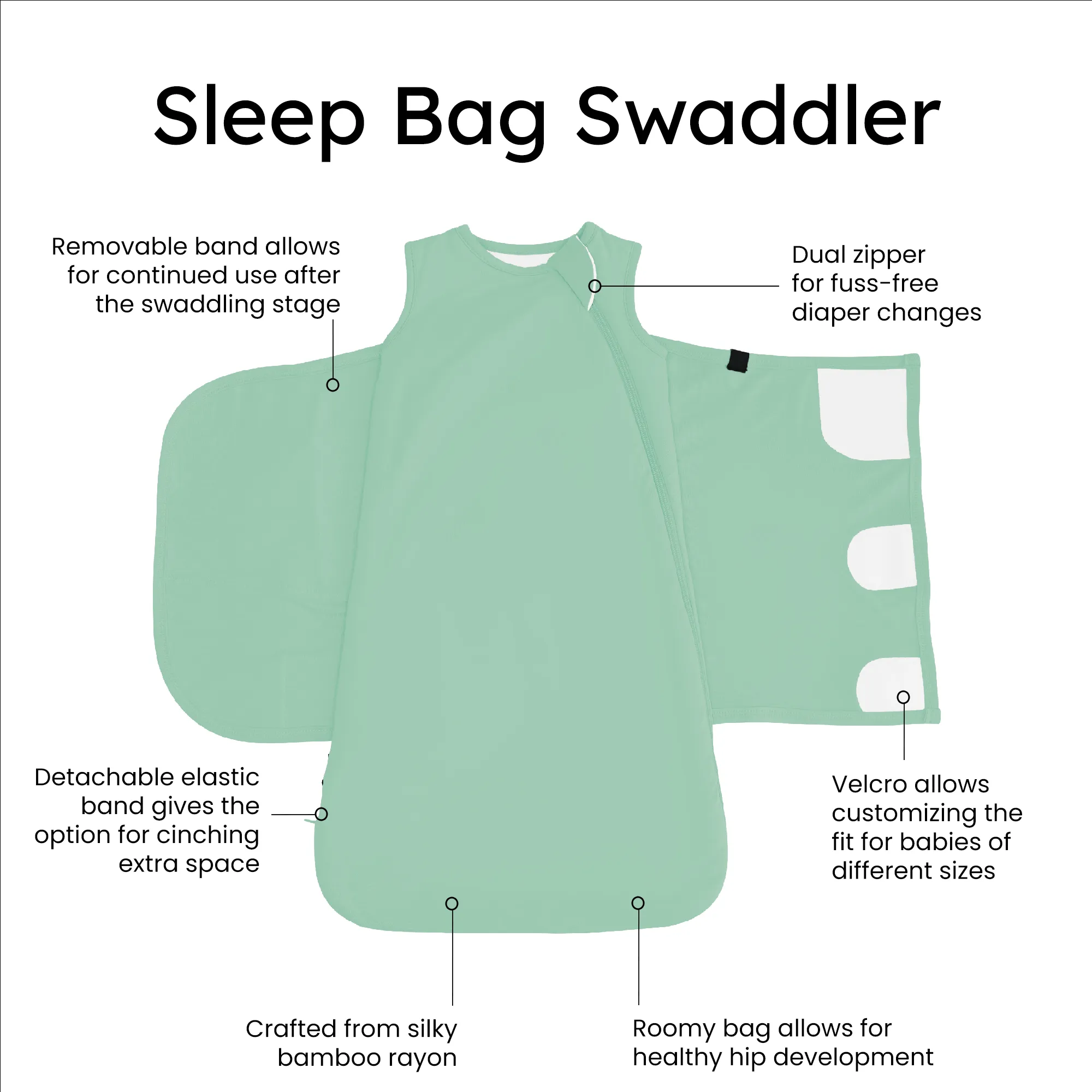 Sleep Bag Swaddler in Wasabi