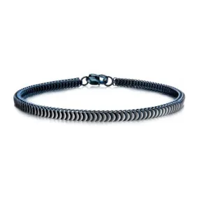 Stainless Steel Blue Snake Chain Men's Bracelet