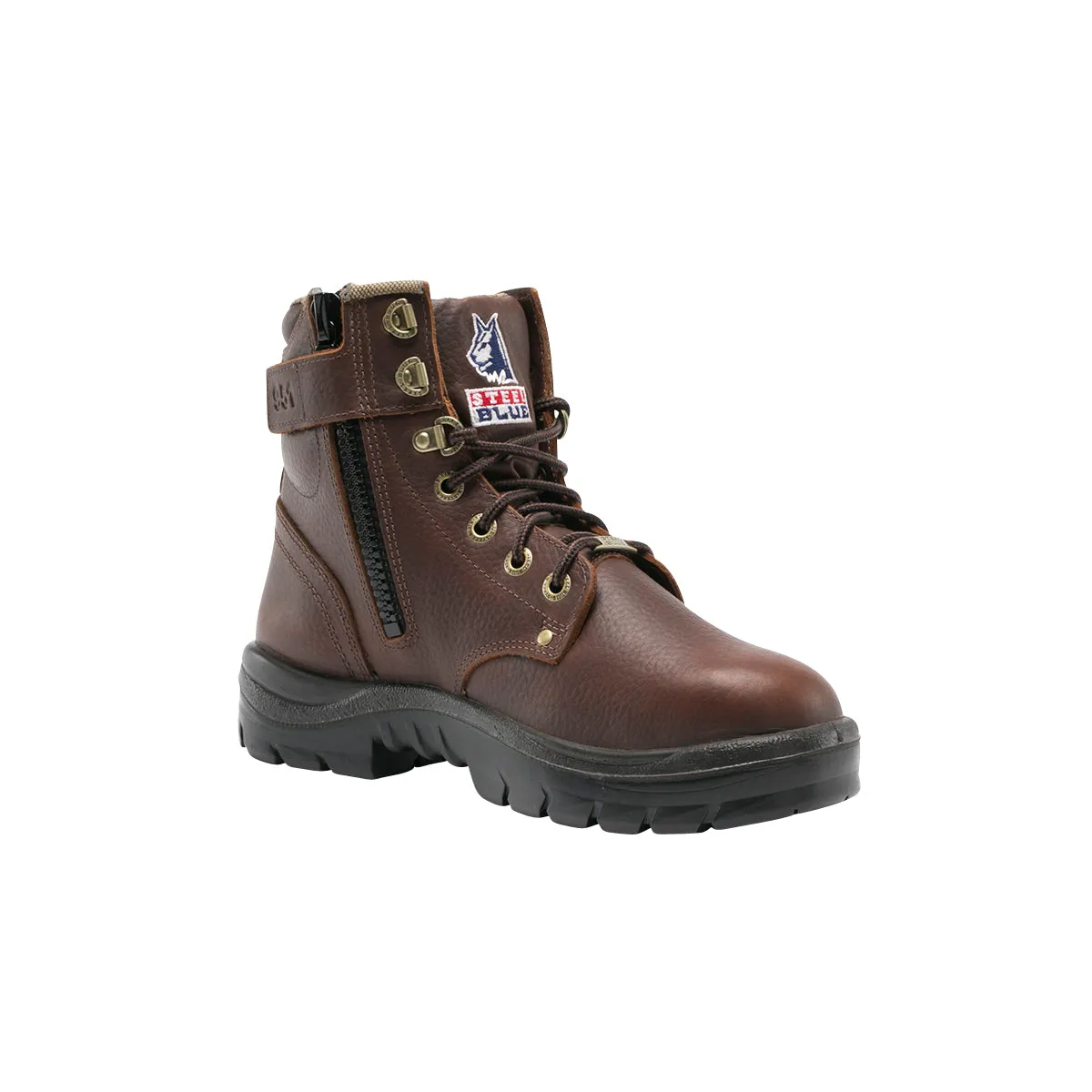 'Steel Blue' Men's 6 Argyle Zip EH Steel Toe - Oak