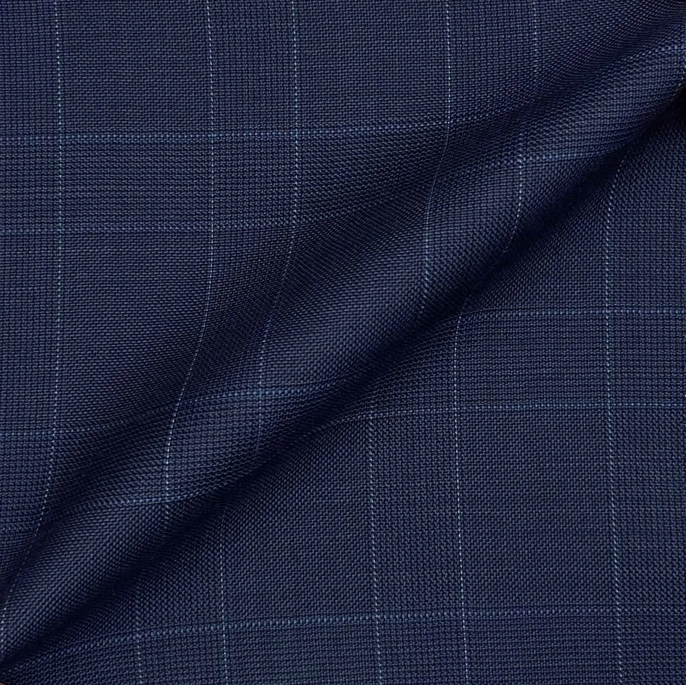 Steel Blue With Sky Blue Prince Of Wales Glen Plaid