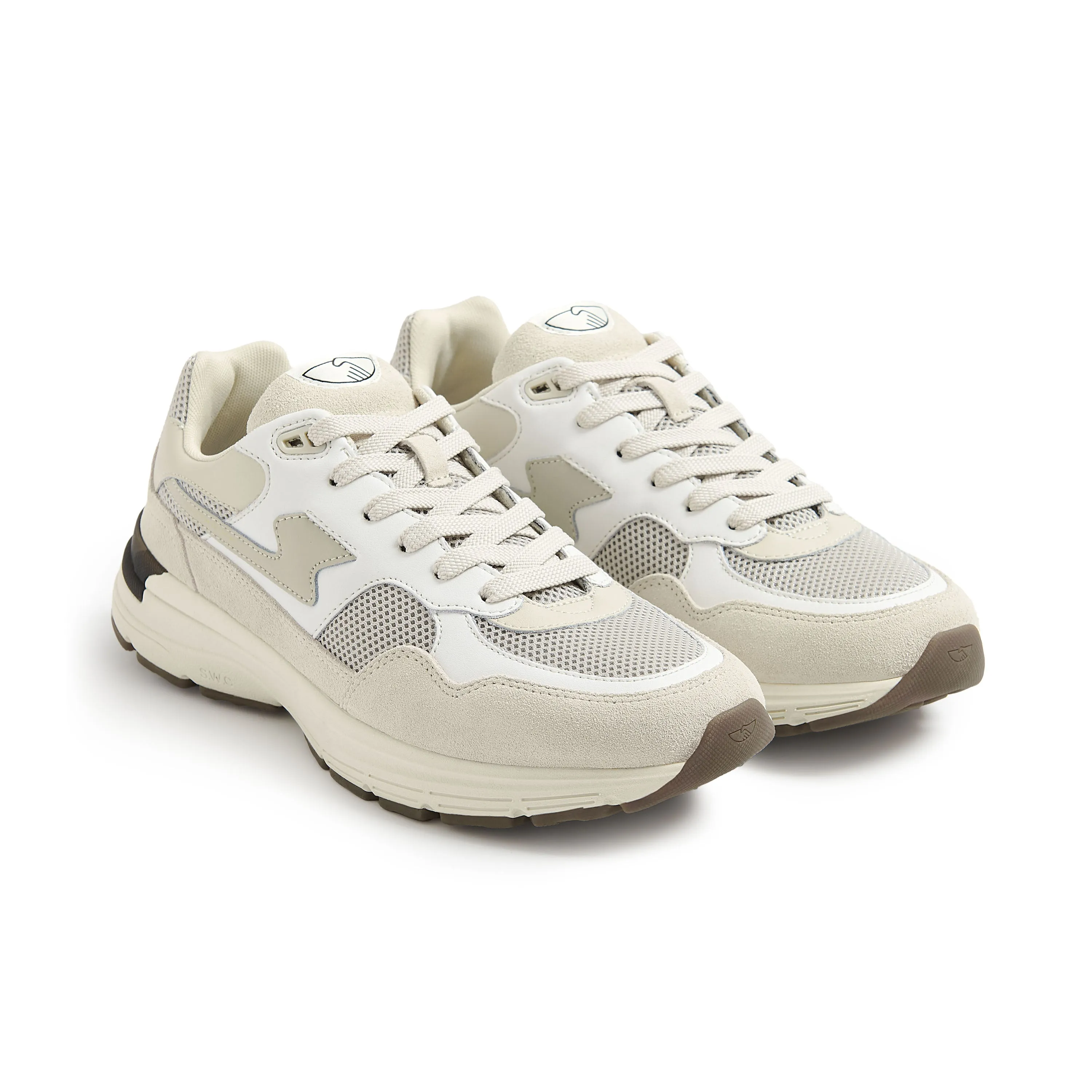 Stepney Workers Club   Amiel S-strike Leather Mix White-ecru (unisex)