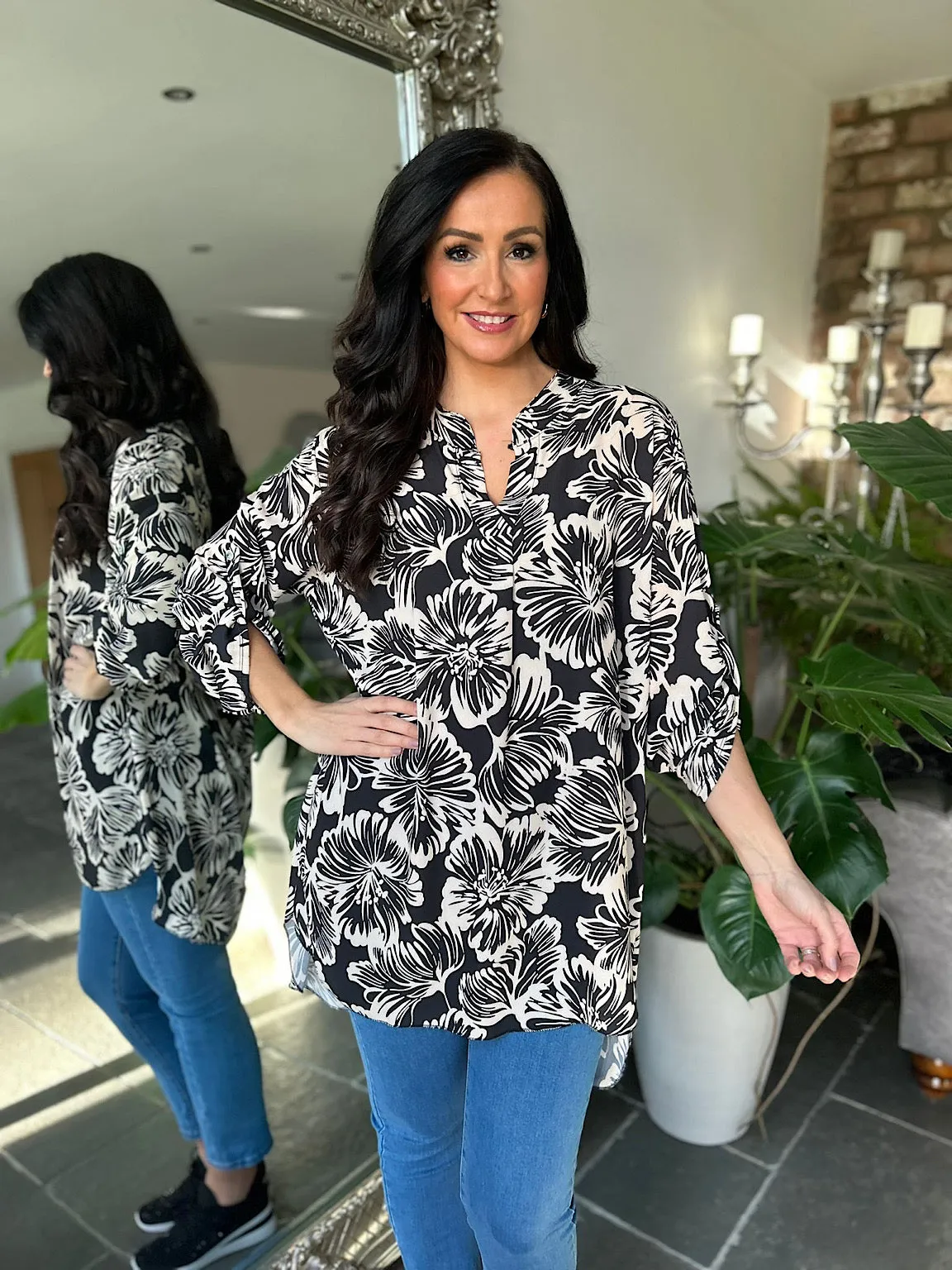 Stone Floral Pattern Blouse Gemma