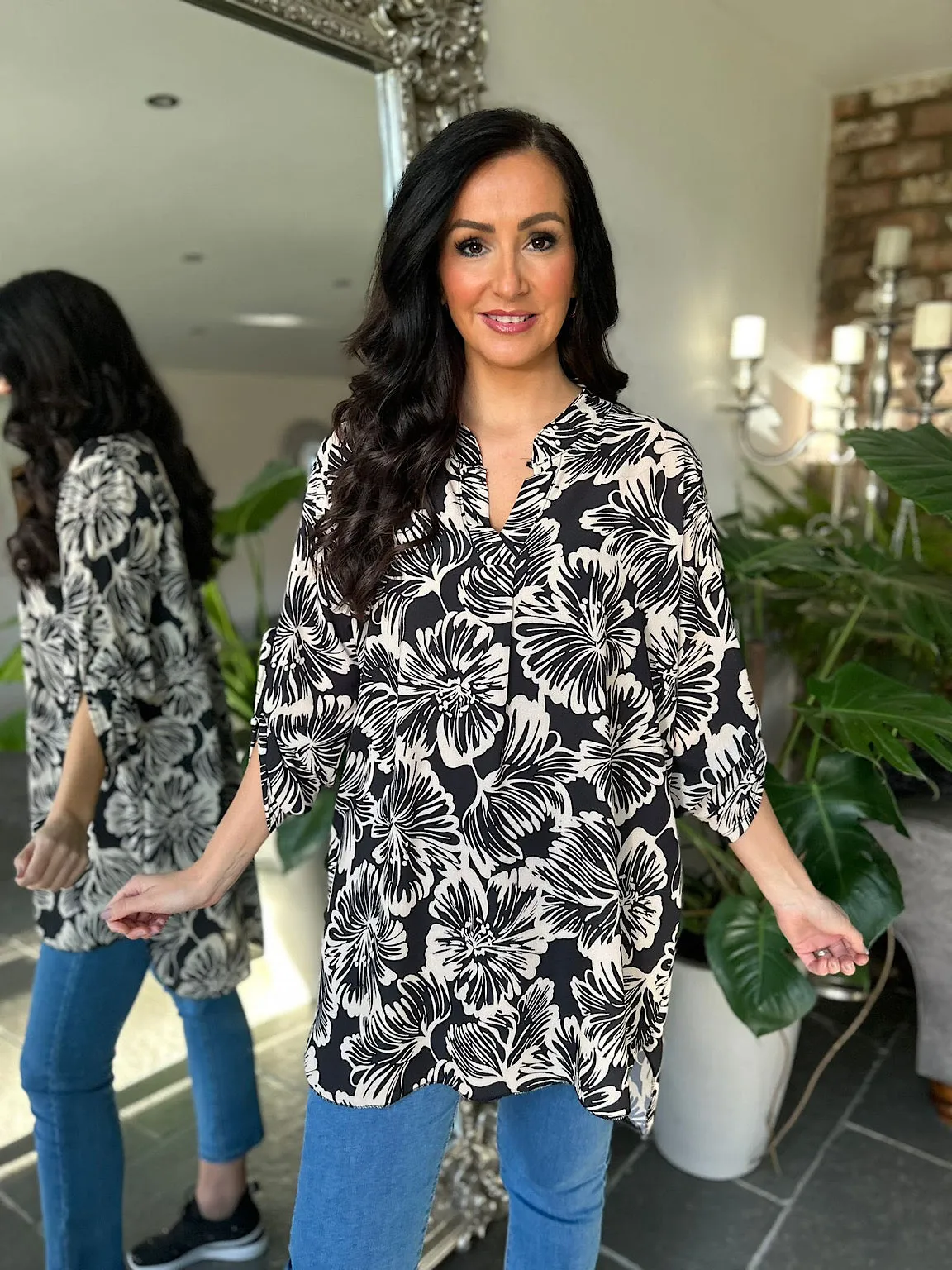 Stone Floral Pattern Blouse Gemma