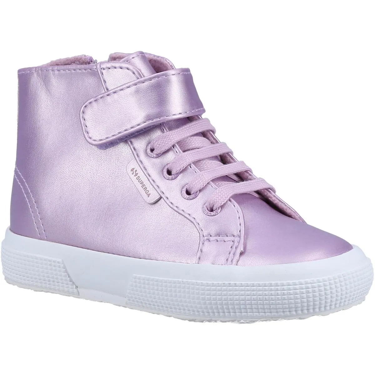 Superga 2674 Kids Faux Leather Glitter Boots Pink