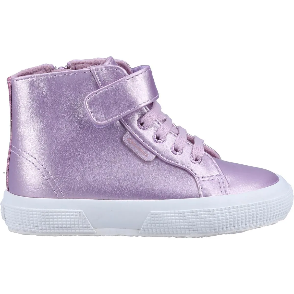 Superga 2674 Kids Faux Leather Glitter Boots Pink