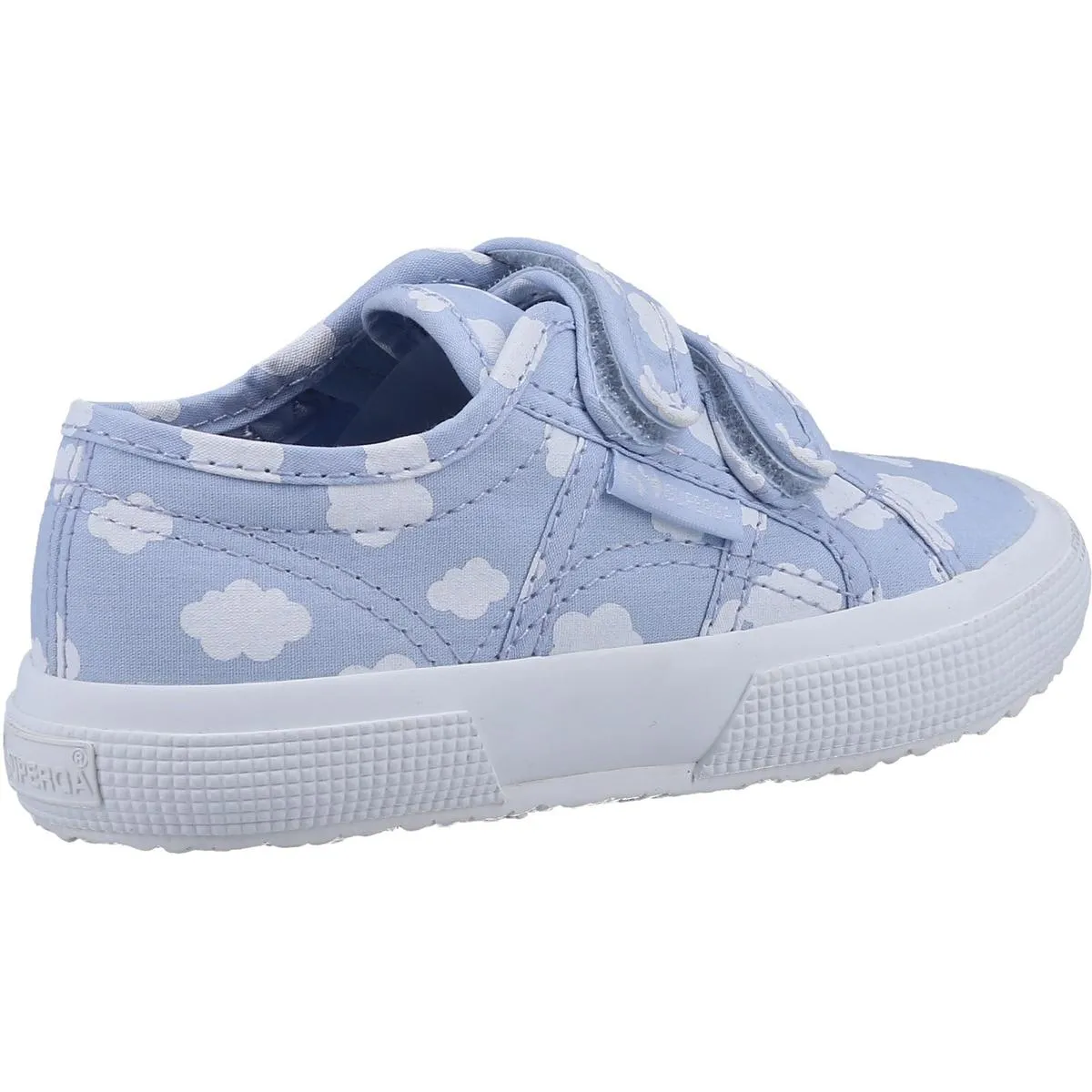 Superga 2750 Kids Straps Cloud Print Trainer Blue/White Clouds