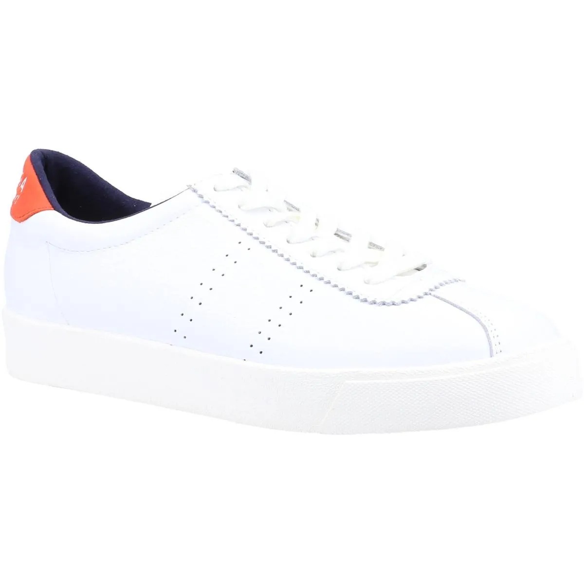 Superga 2843 Club S Comfort Leather Trainer Orange/Blue Navy