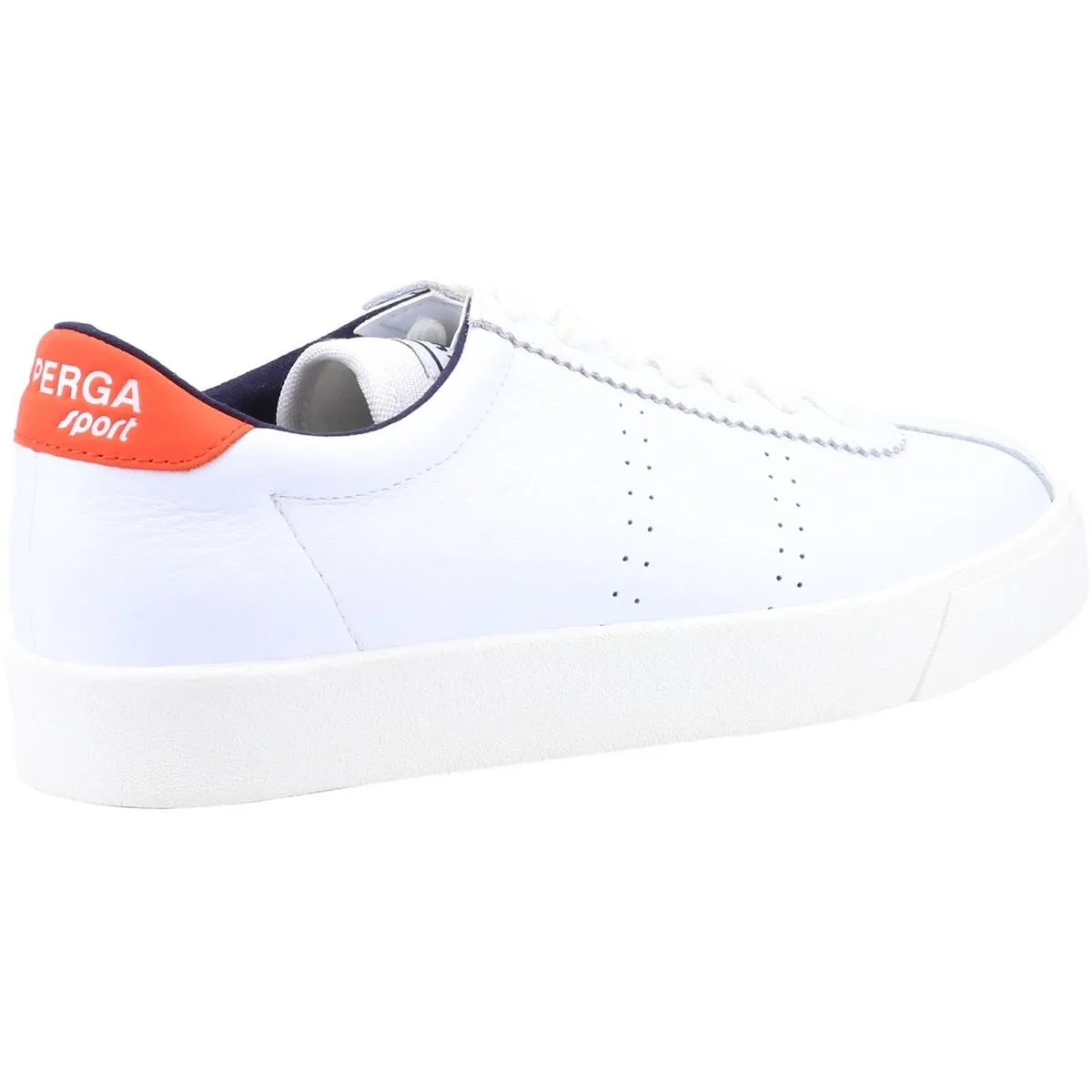 Superga 2843 Club S Comfort Leather Trainer Orange/Blue Navy