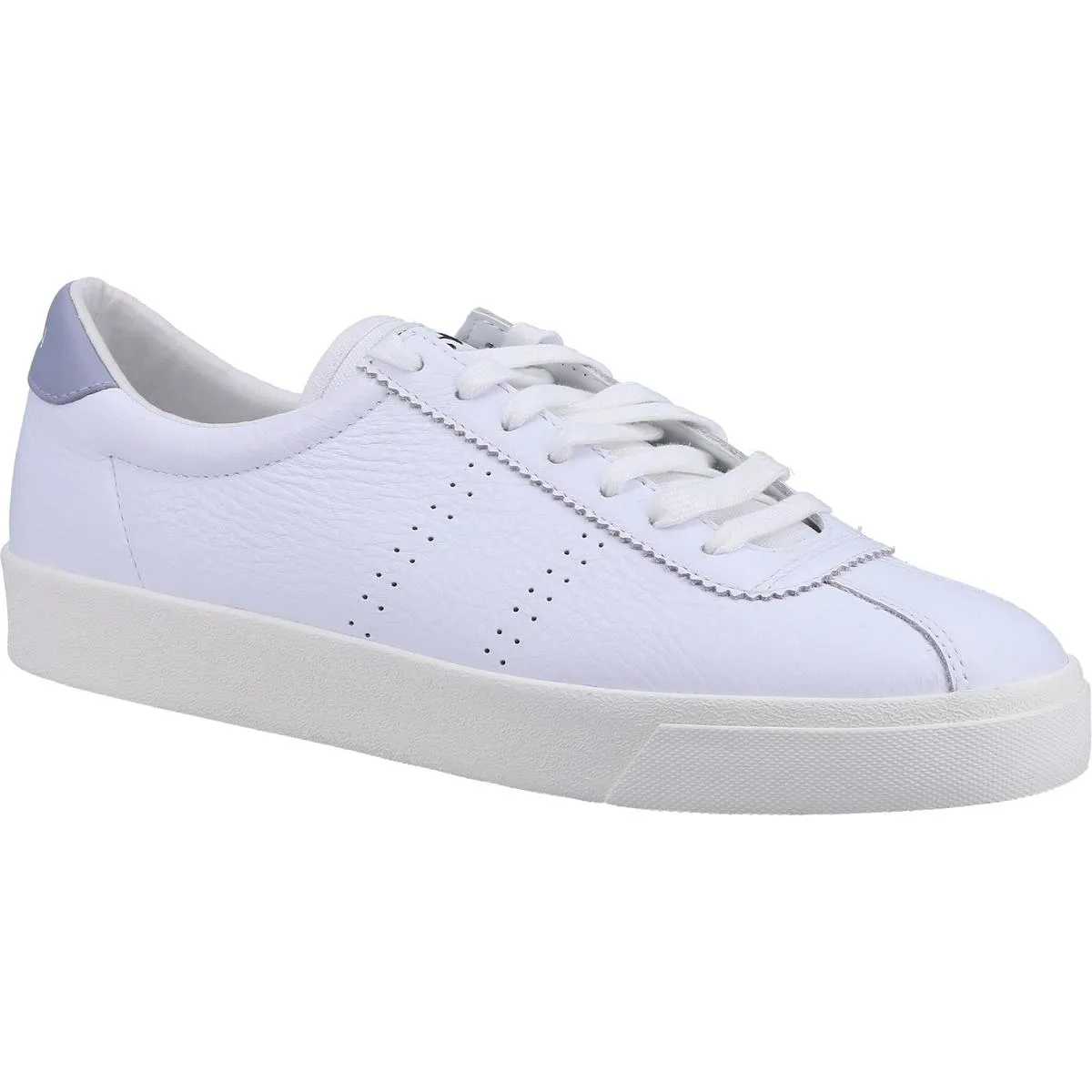 Superga 2843 CLUB S COMFORT Leather Trainer White/Blue Light Grey