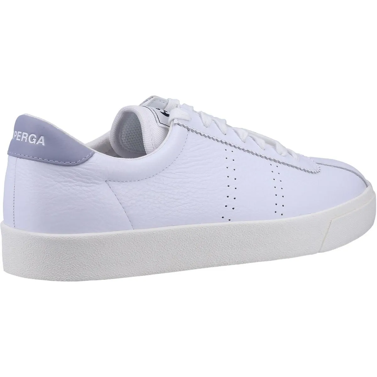 Superga 2843 CLUB S COMFORT Leather Trainer White/Blue Light Grey