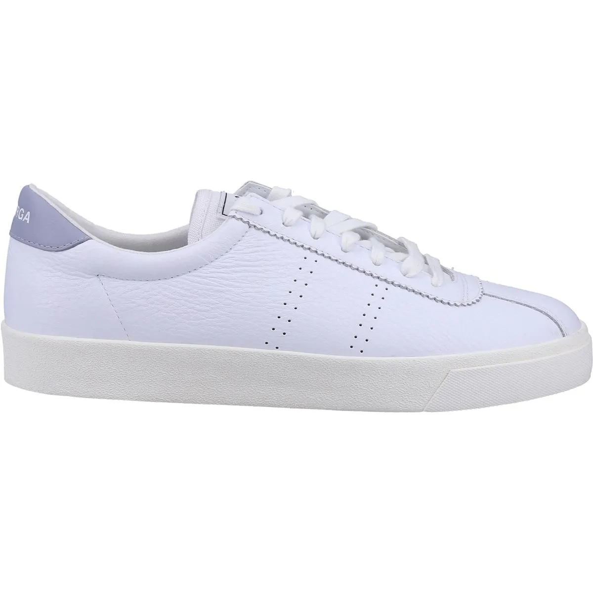 Superga 2843 CLUB S COMFORT Leather Trainer White/Blue Light Grey