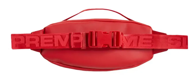 Supreme Leather Waist Bag Red