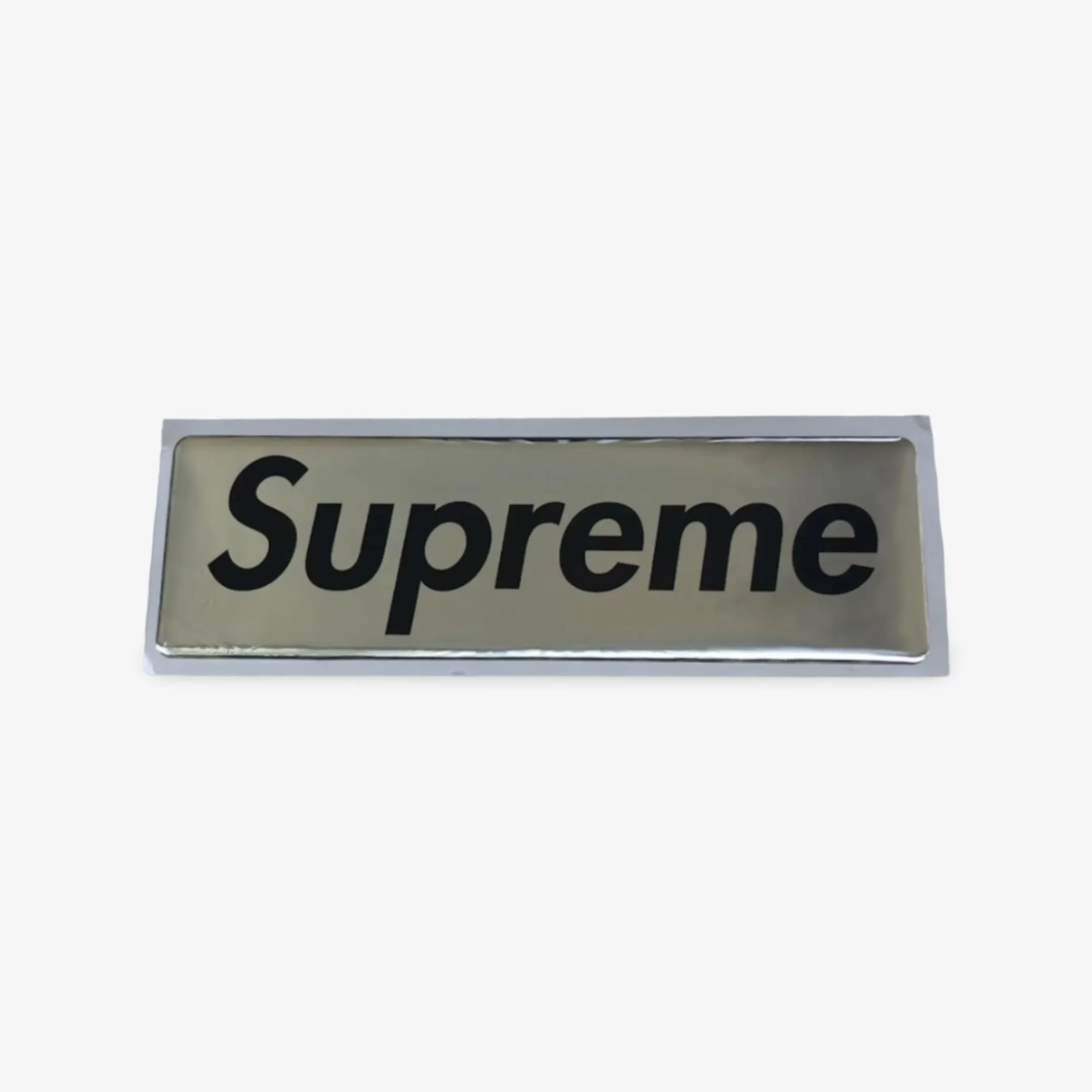 Supreme Sticker 'Box Logo Shiny Vinyl Plastic' (Set of 2) Silver / Red FW17