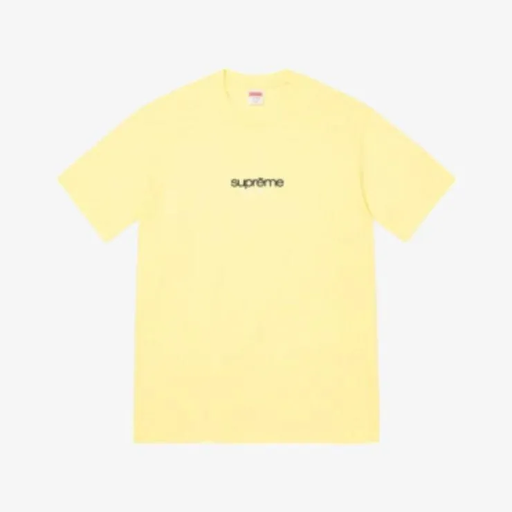 Supreme Tee 'Classic Logo' Pale Yellow SS22