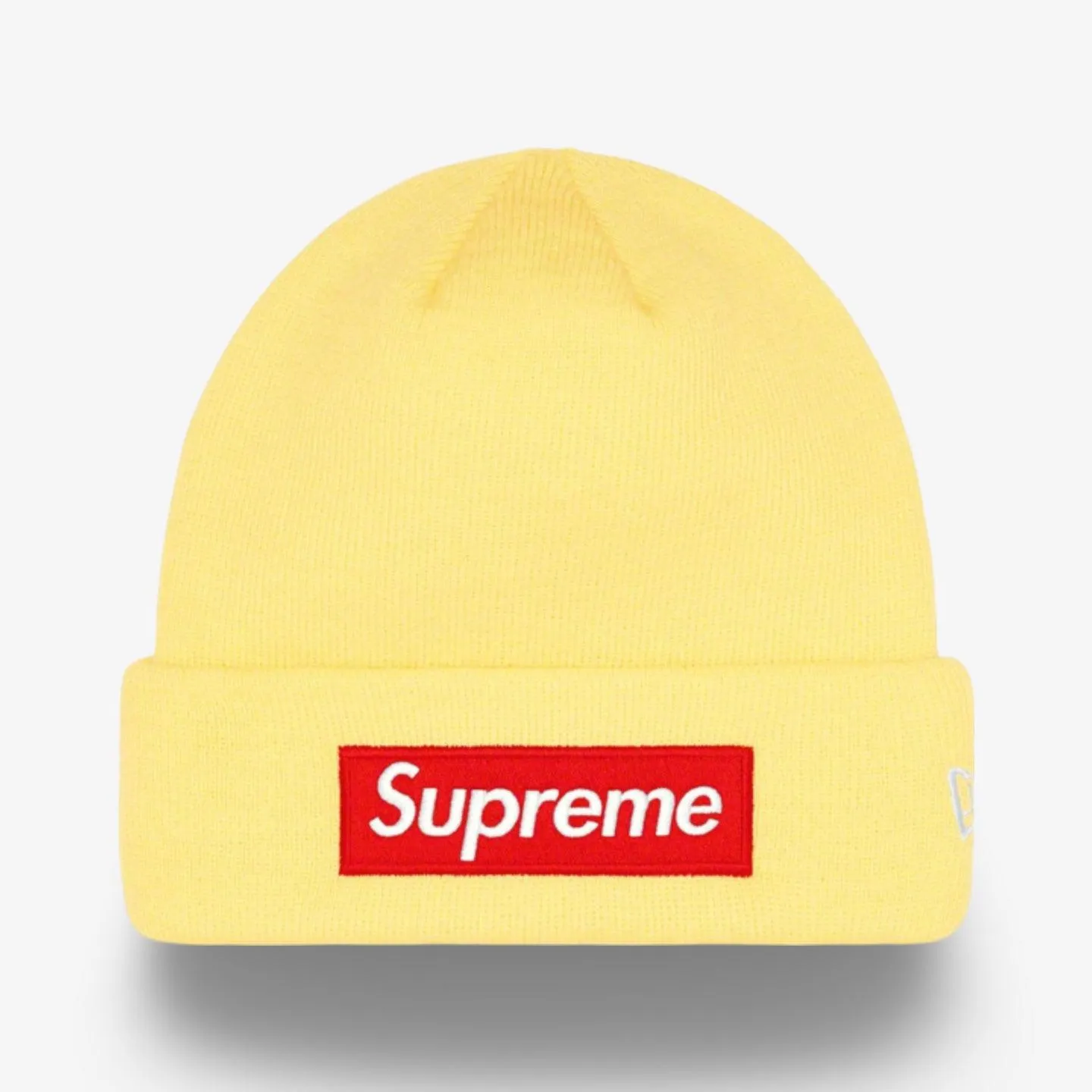 Supreme x New Era Beanie 'Box Logo' Pale Yellow FW22