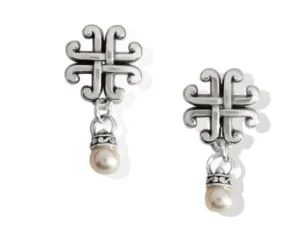 Taos Pearl Cross Petite Post Drop Earrings