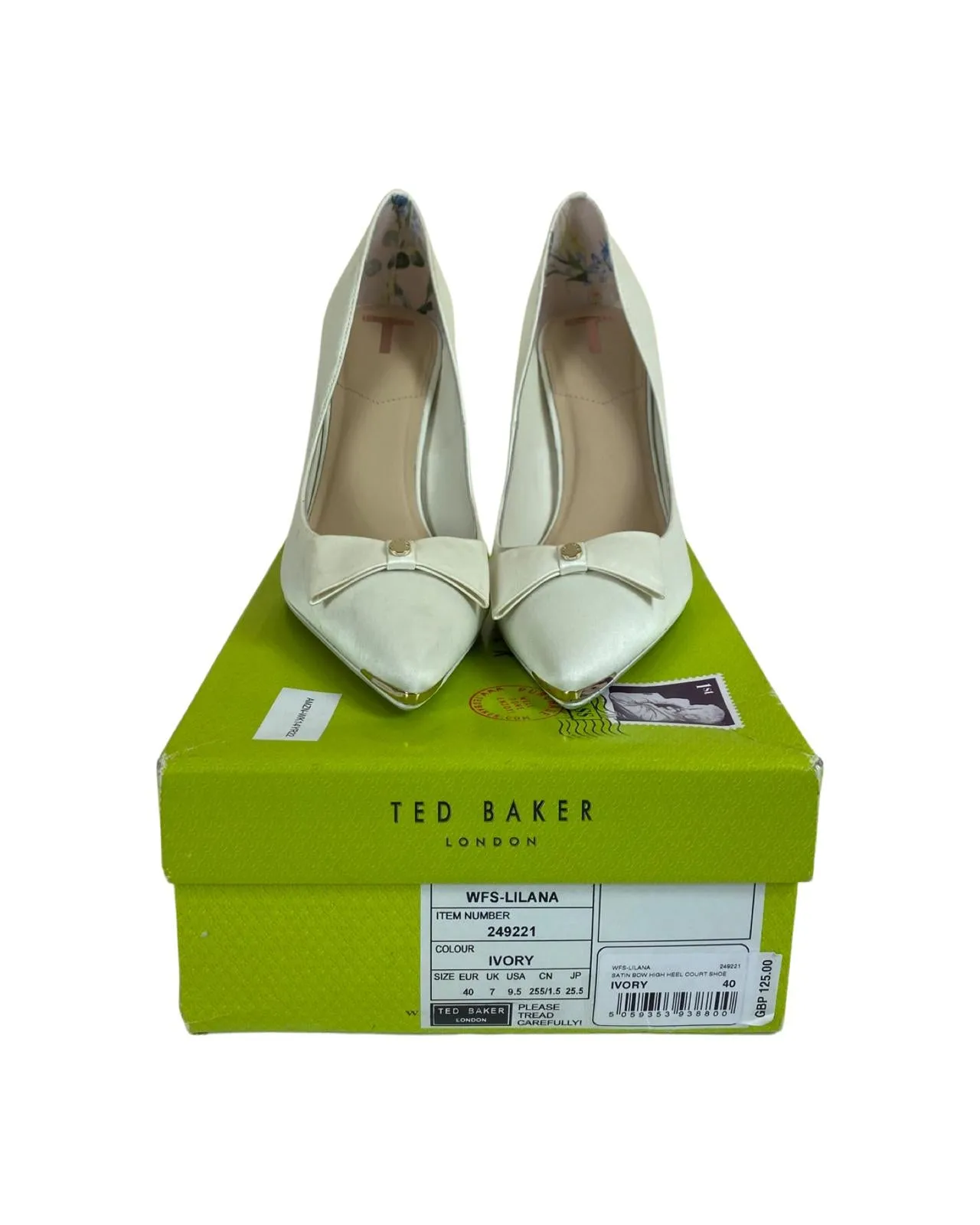 Ted Baker Liliana Bow Pumps Heels in Ivory Size UK 7 | EU 40 | US 9.5