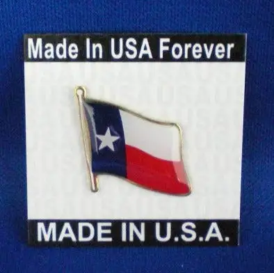 Texas State Flagpole Pin Made in USA