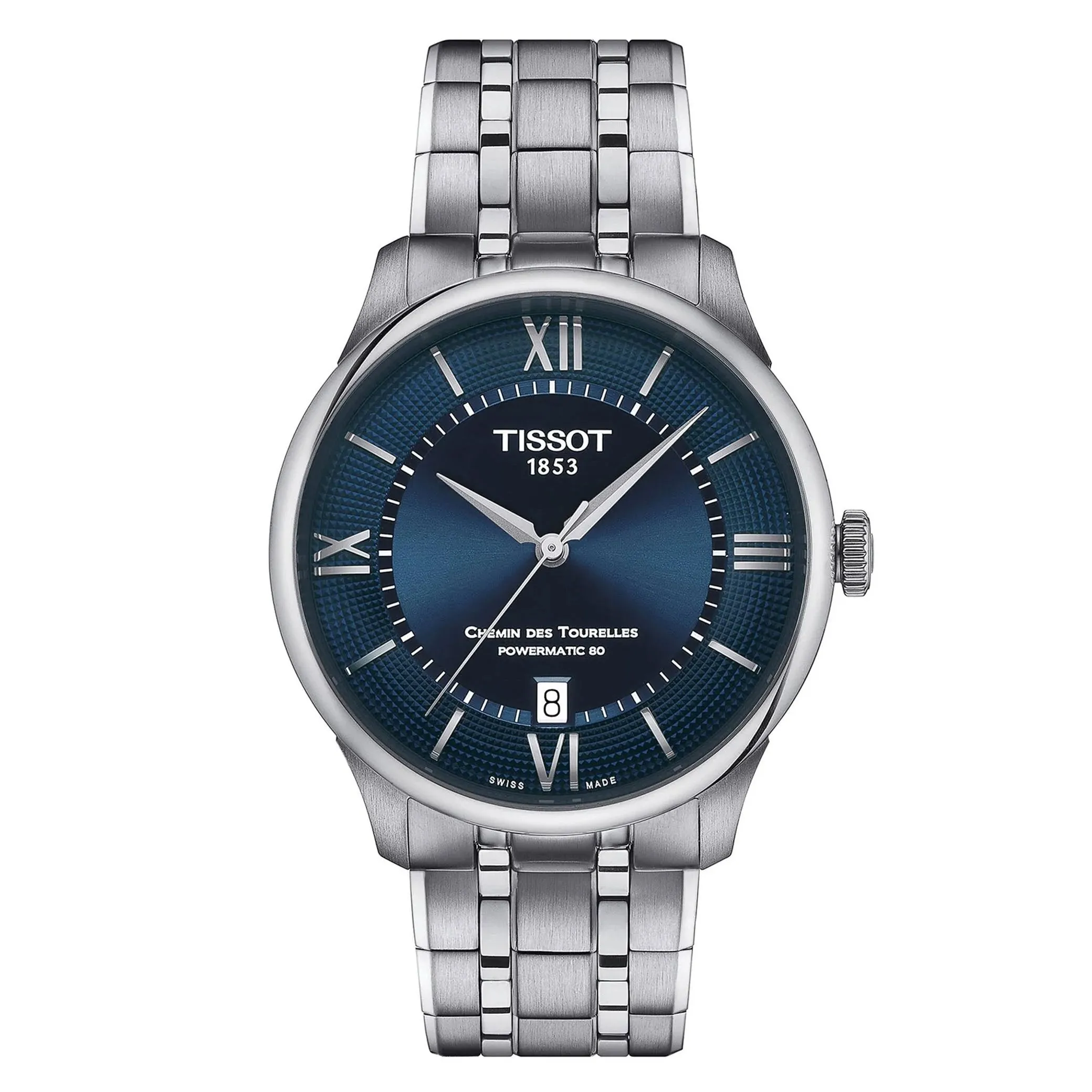 Tissot Chemin Des Tourelles Powermatic Mens Stainless Steel Blue Dial Watch