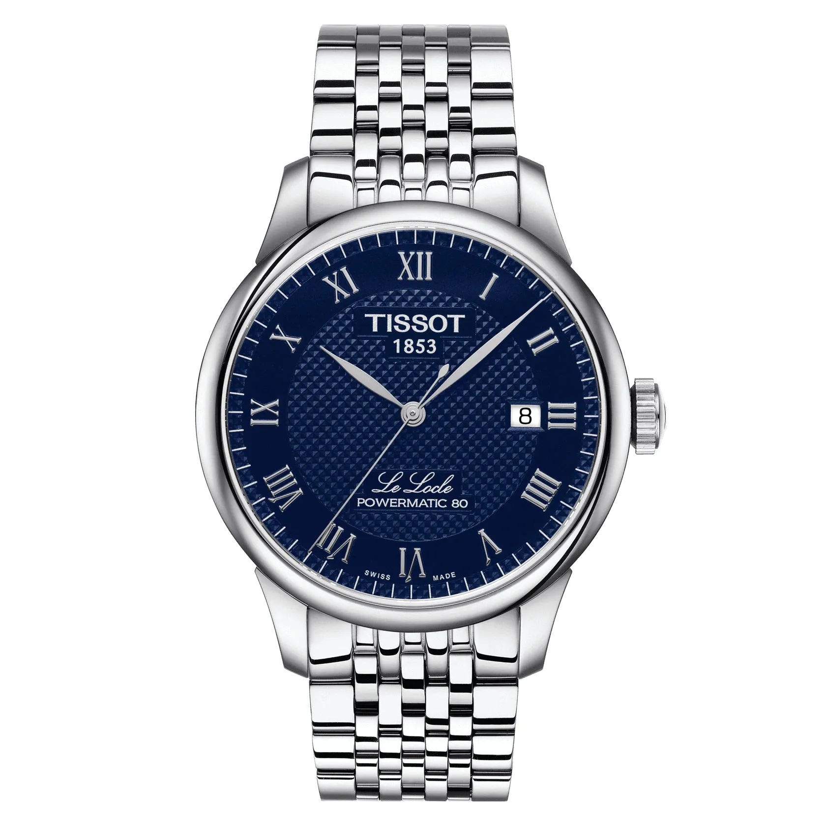 Tissot Le Locle Powermatic 80 Mens Stainless Steel Blue Dial Watch