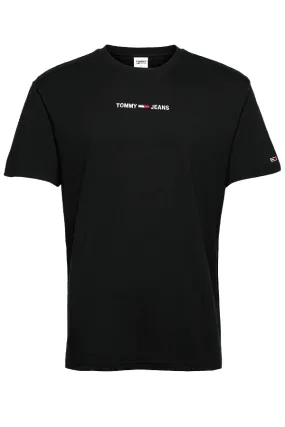 Tommy Hilfiger Small Text Logo Tee Black