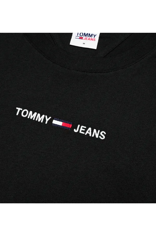 Tommy Hilfiger Small Text Logo Tee Black