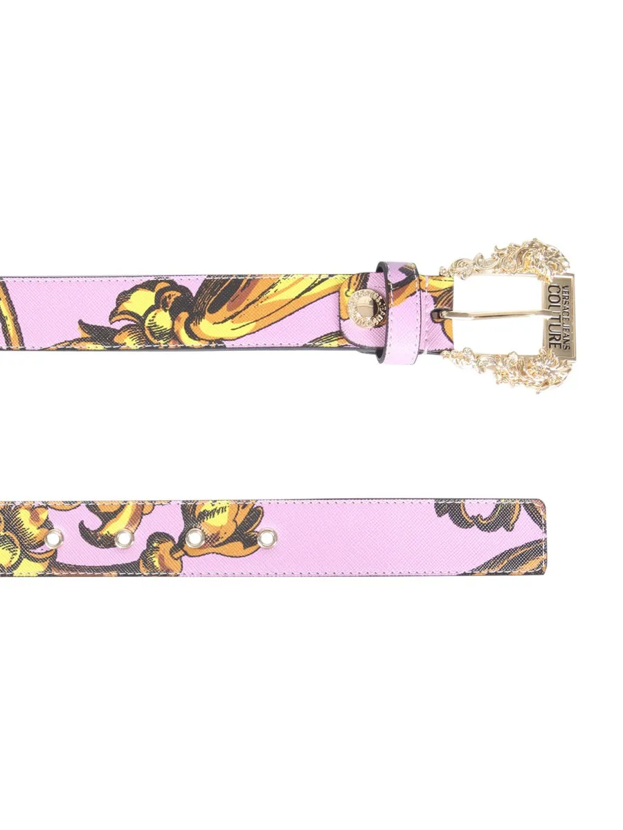 Versace Jeans Couture Baroque Print Buckle Belt