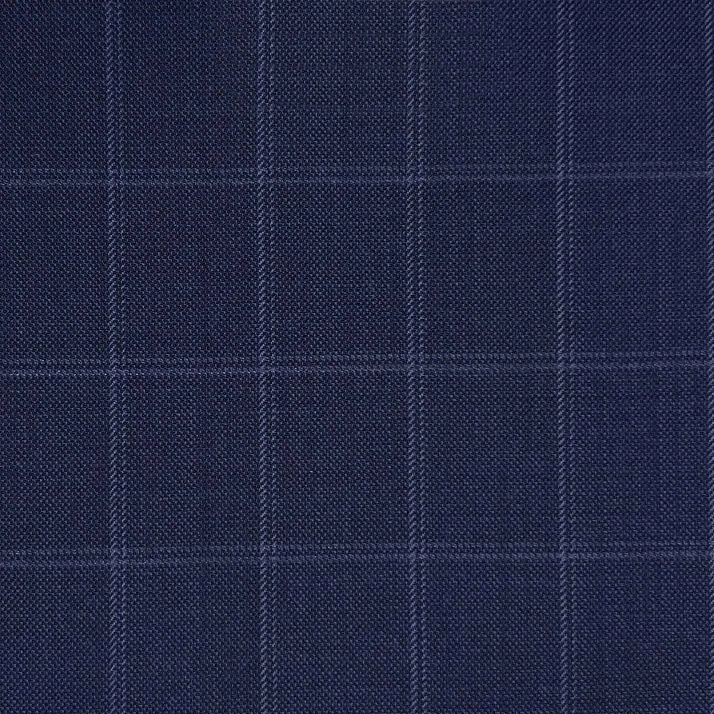 VITALE BARBERIS CANONICO (Revenge Super 150's) - Made In Italy - Navy Steel Blue Grid Check