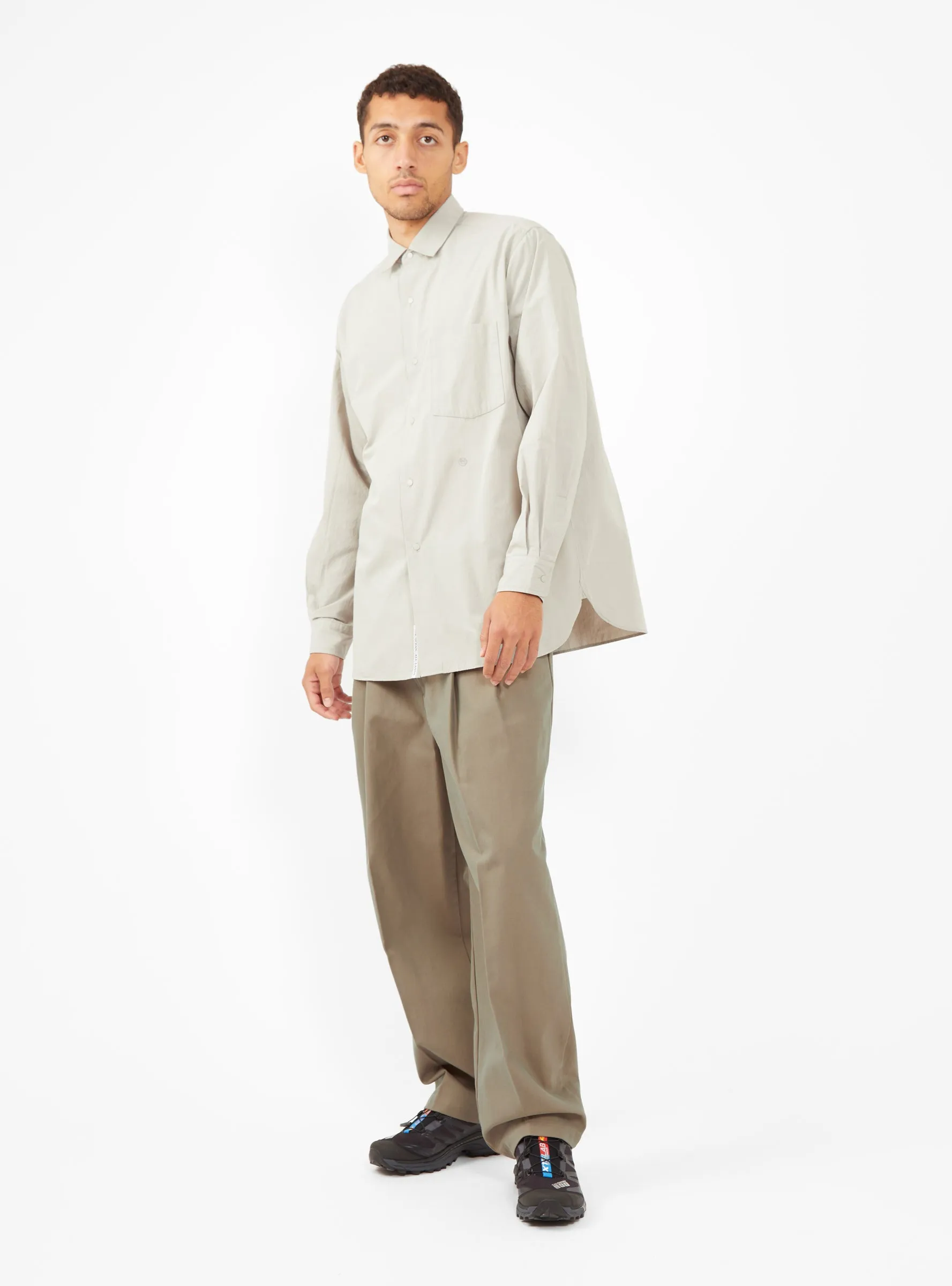 Wind Regular Collar Shirt Light Grey