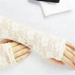 women's long black lace gloves sexy fingerless gloves sunscreen beach driving gloves SM6