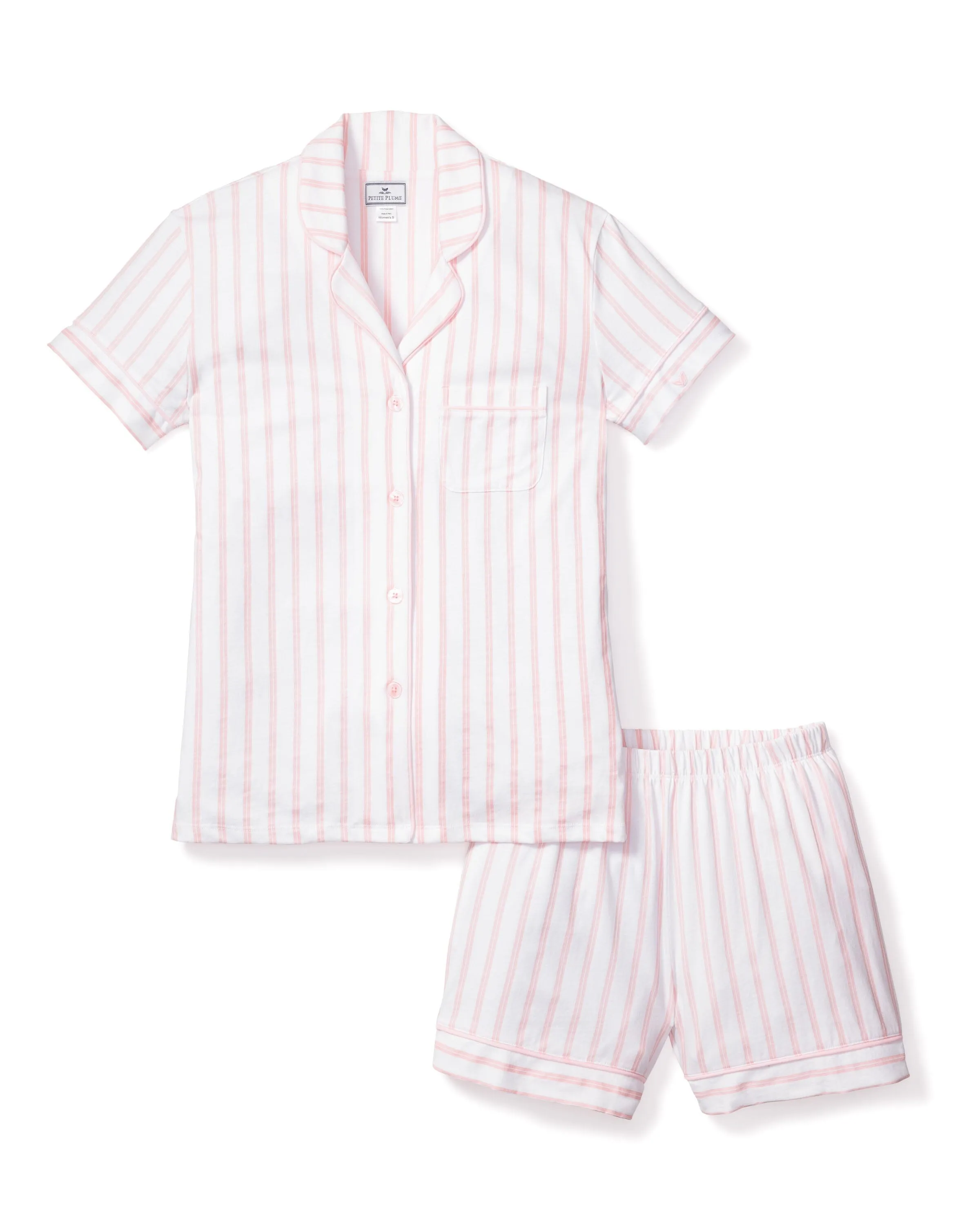 Women's Pima Pajama Short Set | Pink Stripe