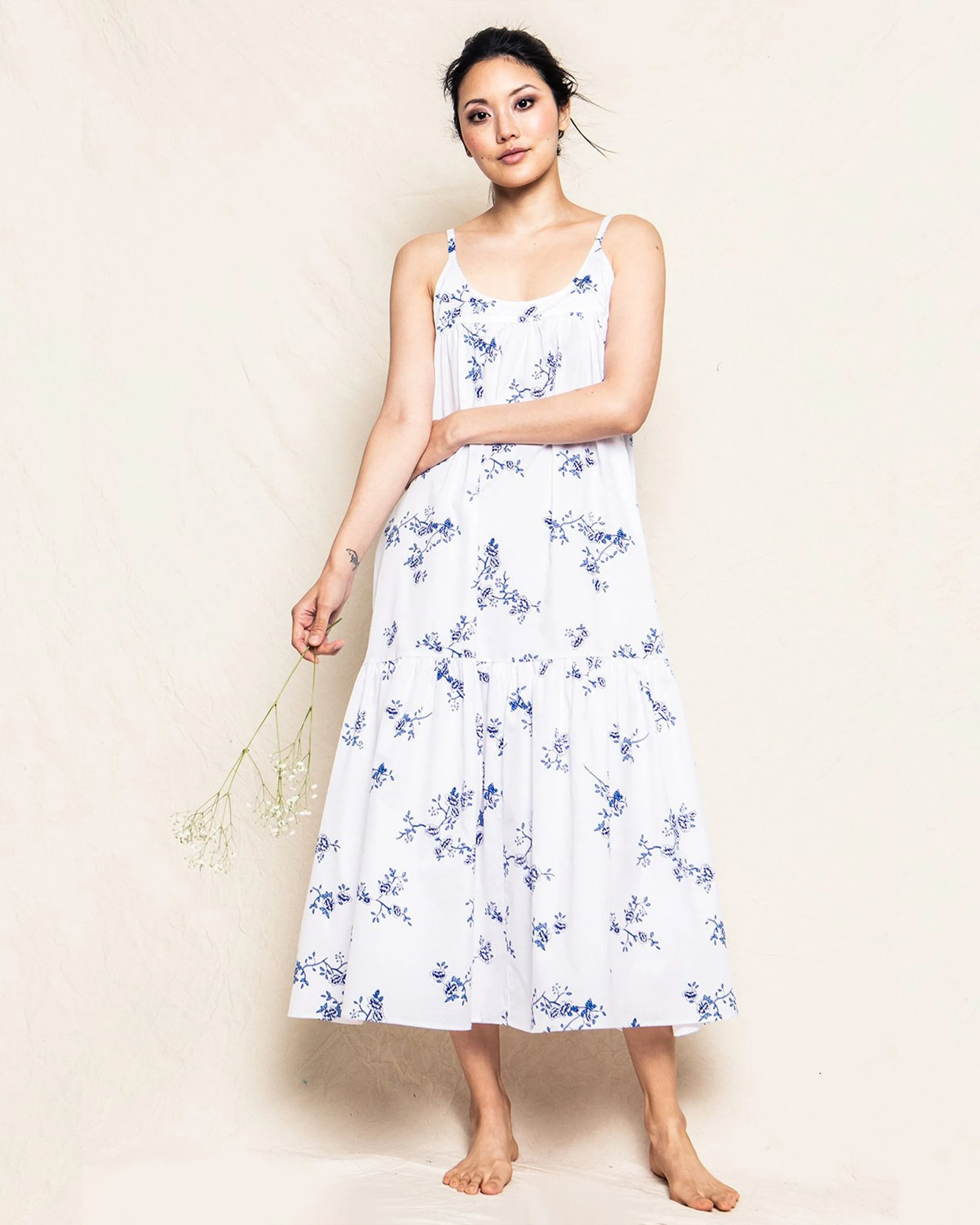 Women's Twill Chloé Nightgown | Indigo Floral