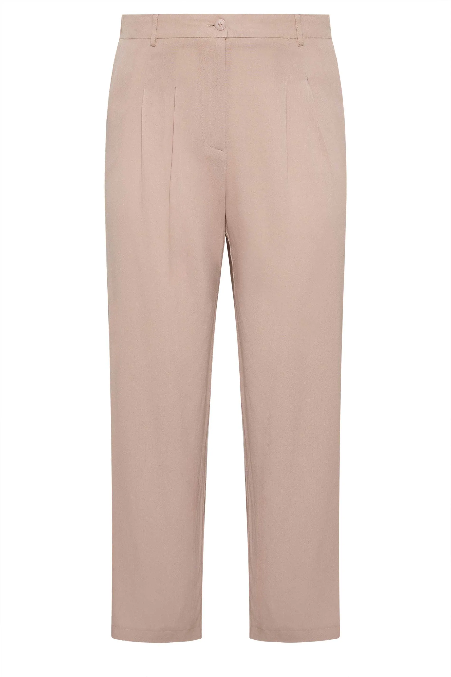 YOURS LONDON Curve Dusky Pink Pleat Front Wide Leg Trousers